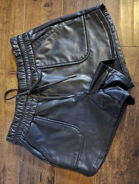 BOGO Rewash Faux Leather Drawstring Shorts